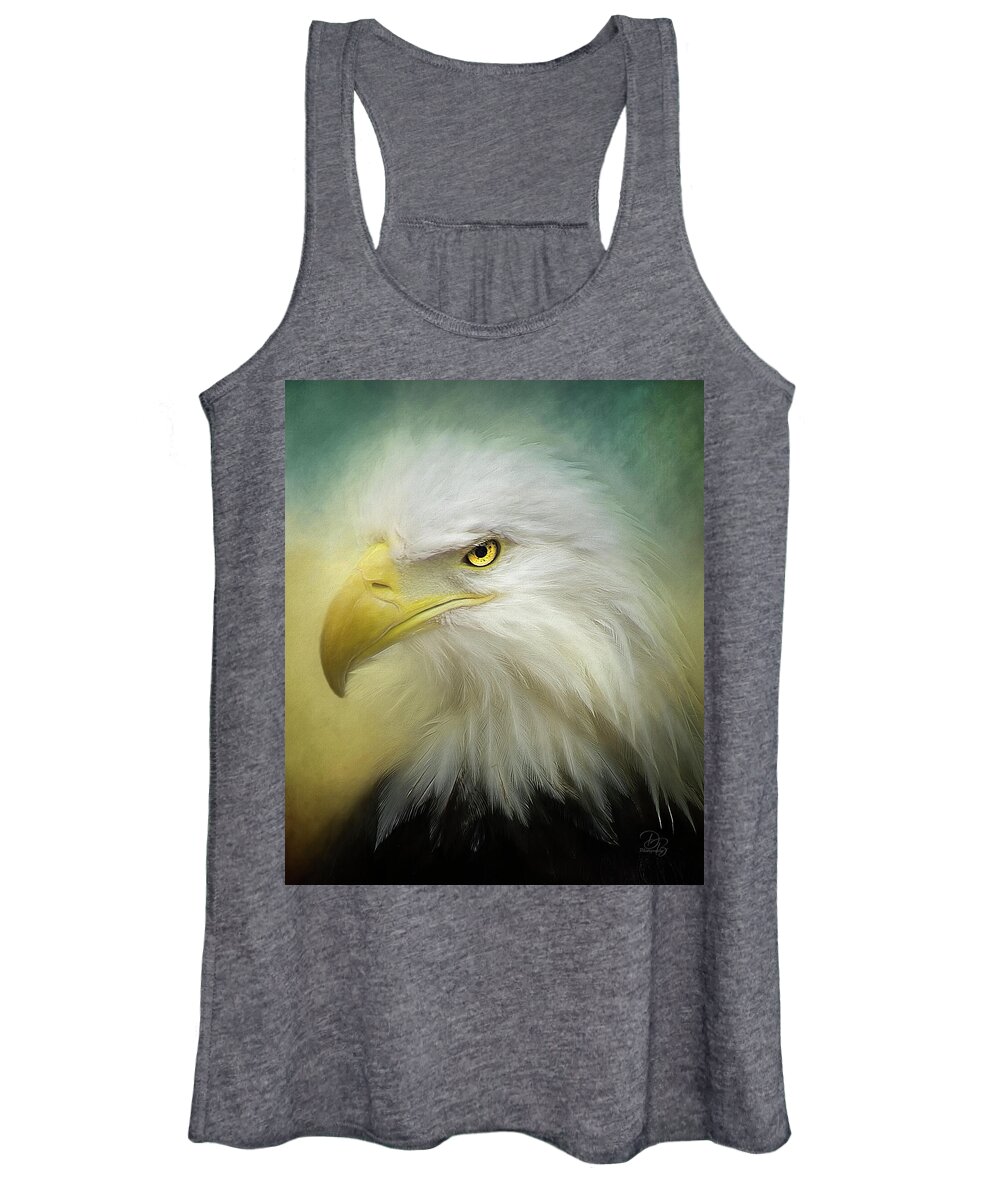 Eagle Women's Tank Top featuring the photograph It's all about the attitude by Debra Boucher