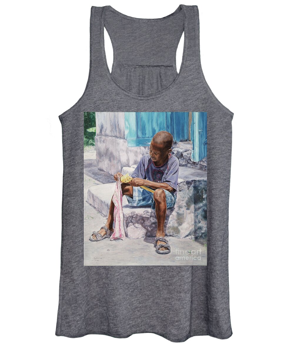 Roshanne Women's Tank Top featuring the painting James by Roshanne Minnis-Eyma