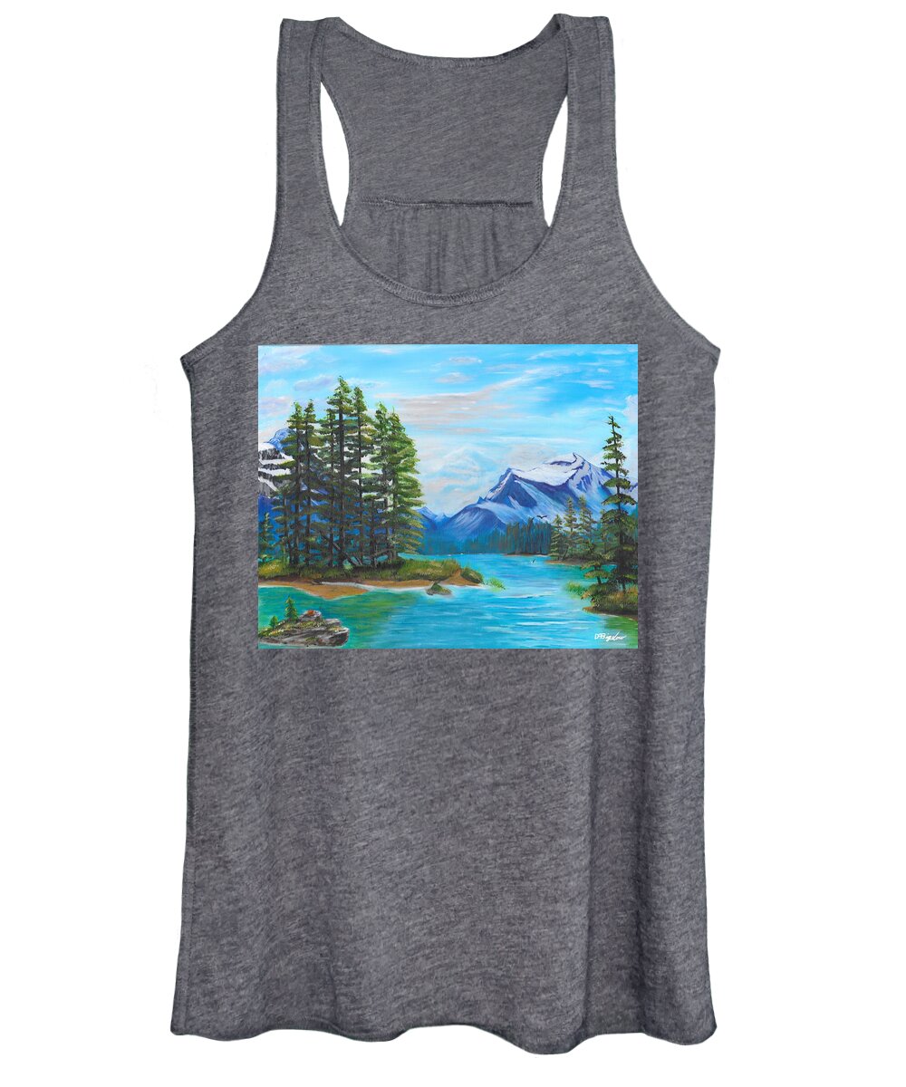 Mountains Women's Tank Top featuring the painting Jasper Moutains by David Bigelow