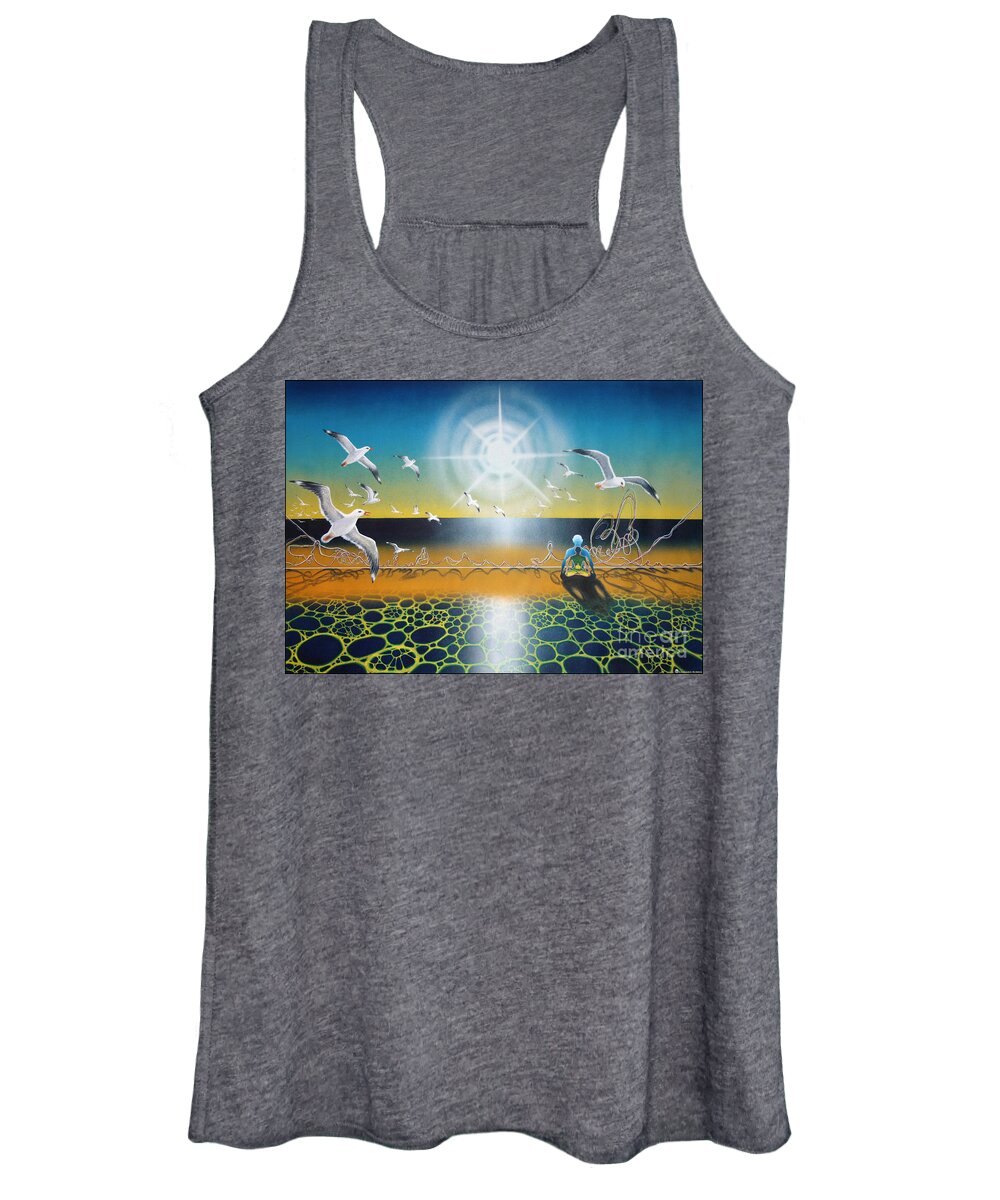 Surrealism Women's Tank Top featuring the painting Johnathan by Leonard Rubins