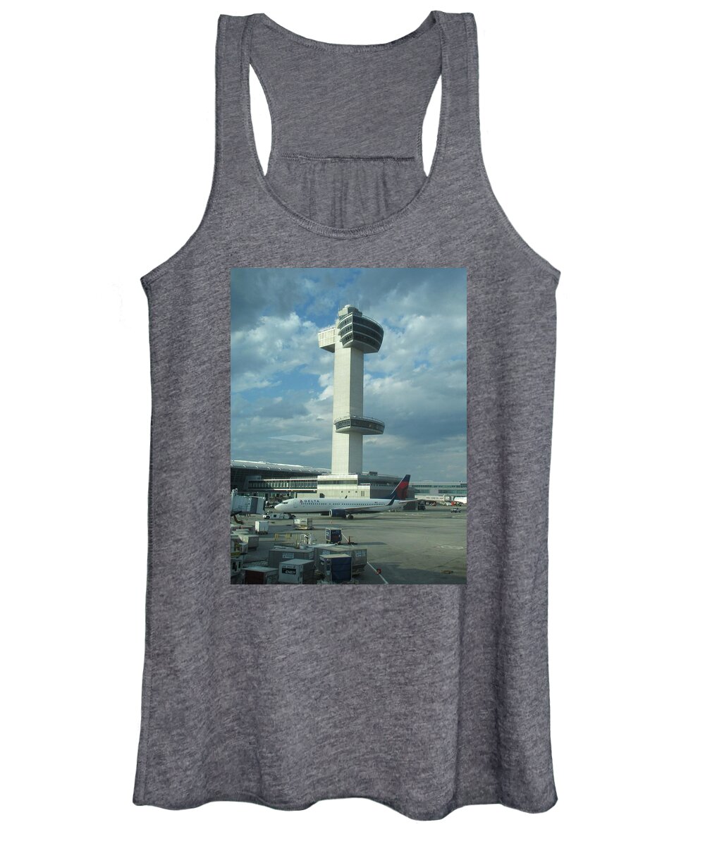 Kennedy Airport Control Tower Women's Tank Top featuring the photograph Kennedy Airport Control Tower by Christopher J Kirby