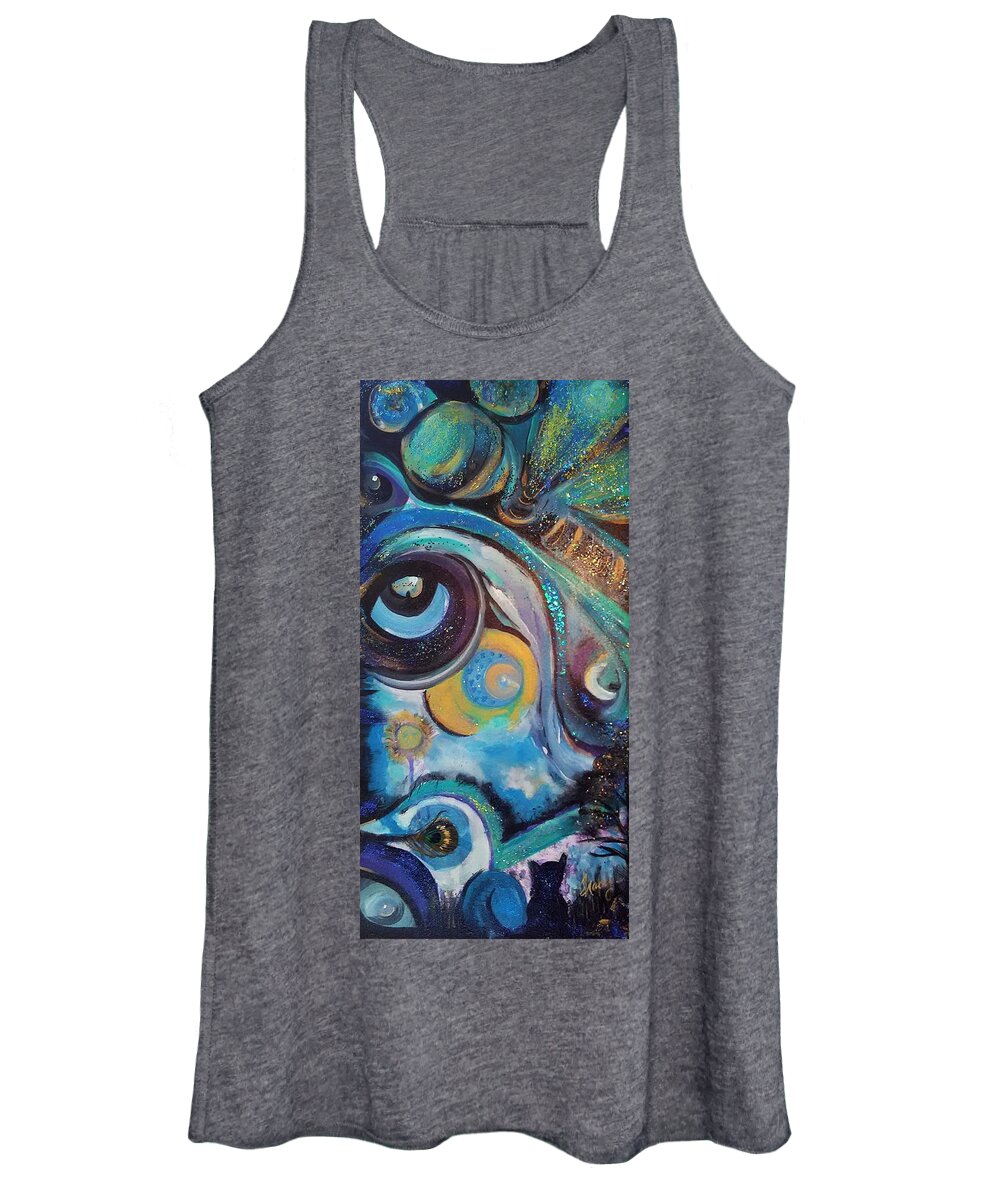 Eye Women's Tank Top featuring the painting Kitty Visions by Tracy Mcdurmon