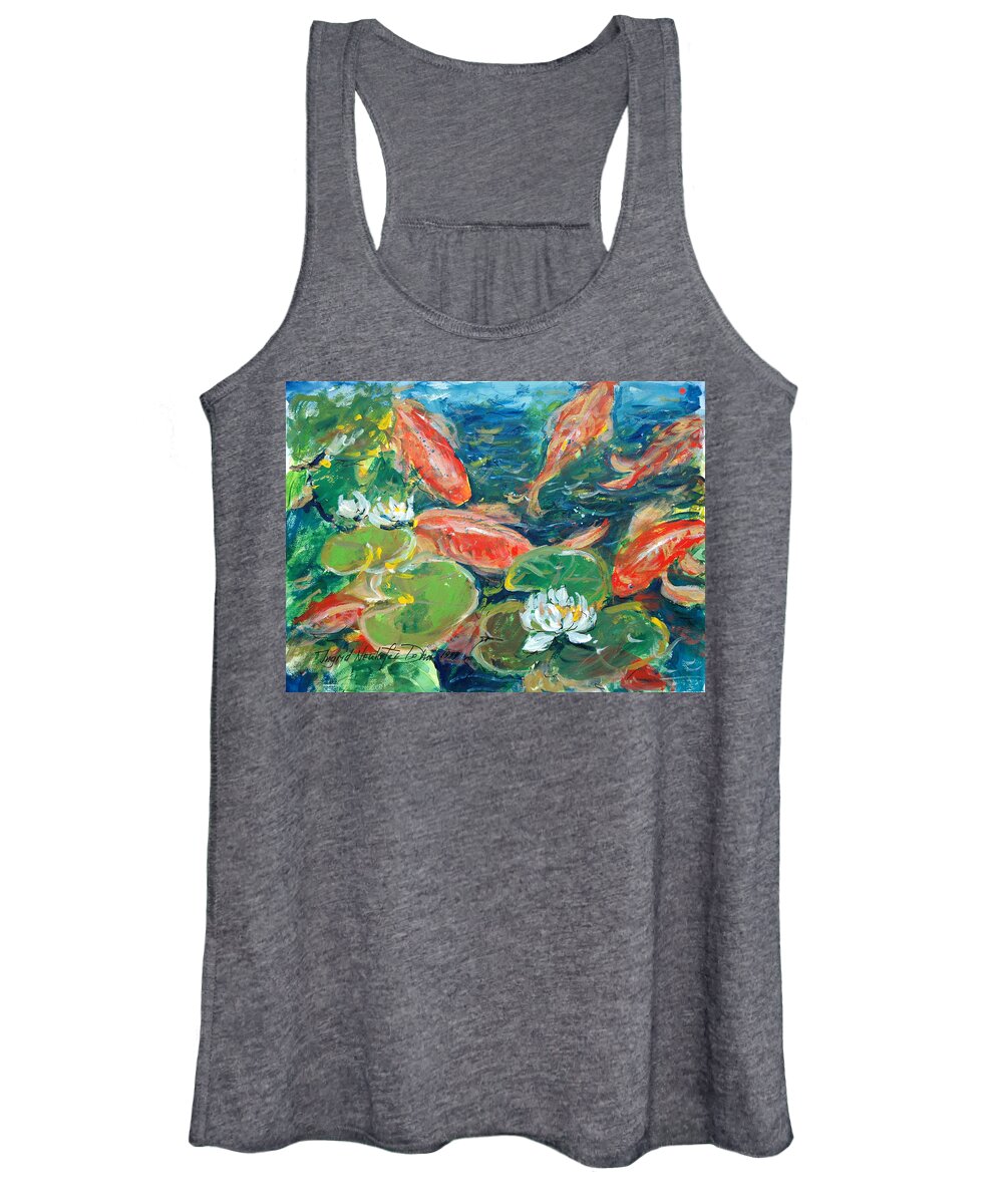 Fish Women's Tank Top featuring the painting Koi by Ingrid Dohm