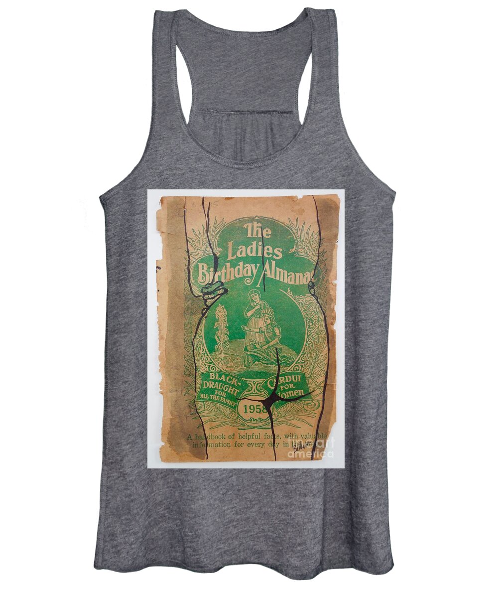 Sumi Ink Women's Tank Top featuring the drawing Ladies Almanac by M Bellavia