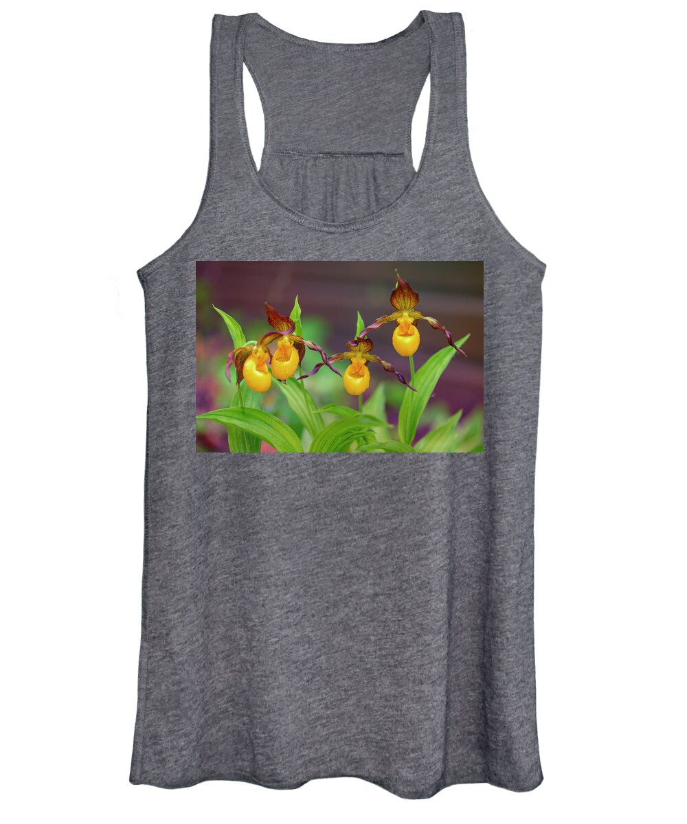 Wild Flowers Women's Tank Top featuring the photograph Lady Moccasins by Nancy Dunivin