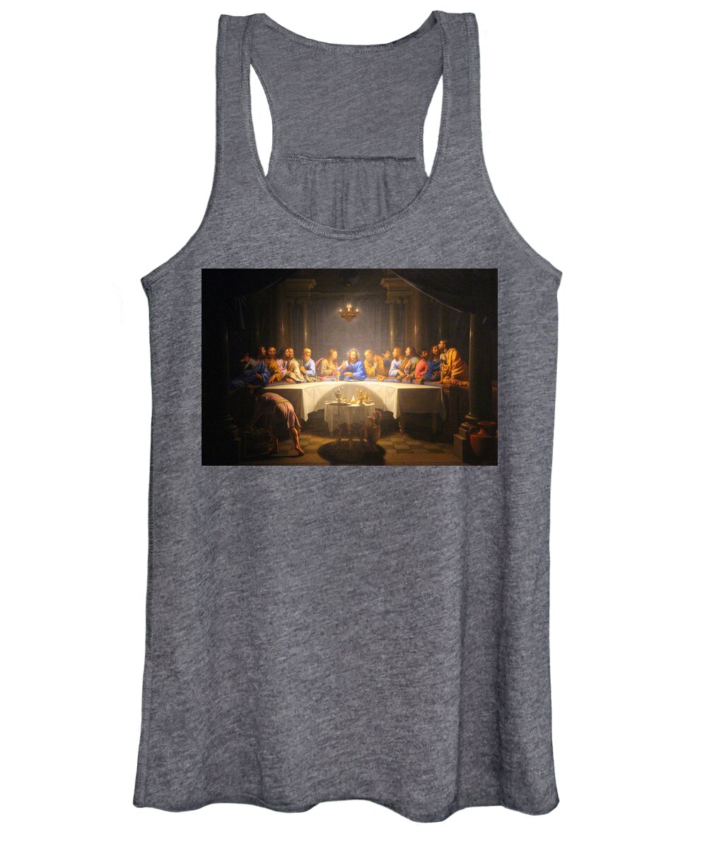 Religious Women's Tank Top featuring the photograph Last Supper Meeting by Munir Alawi