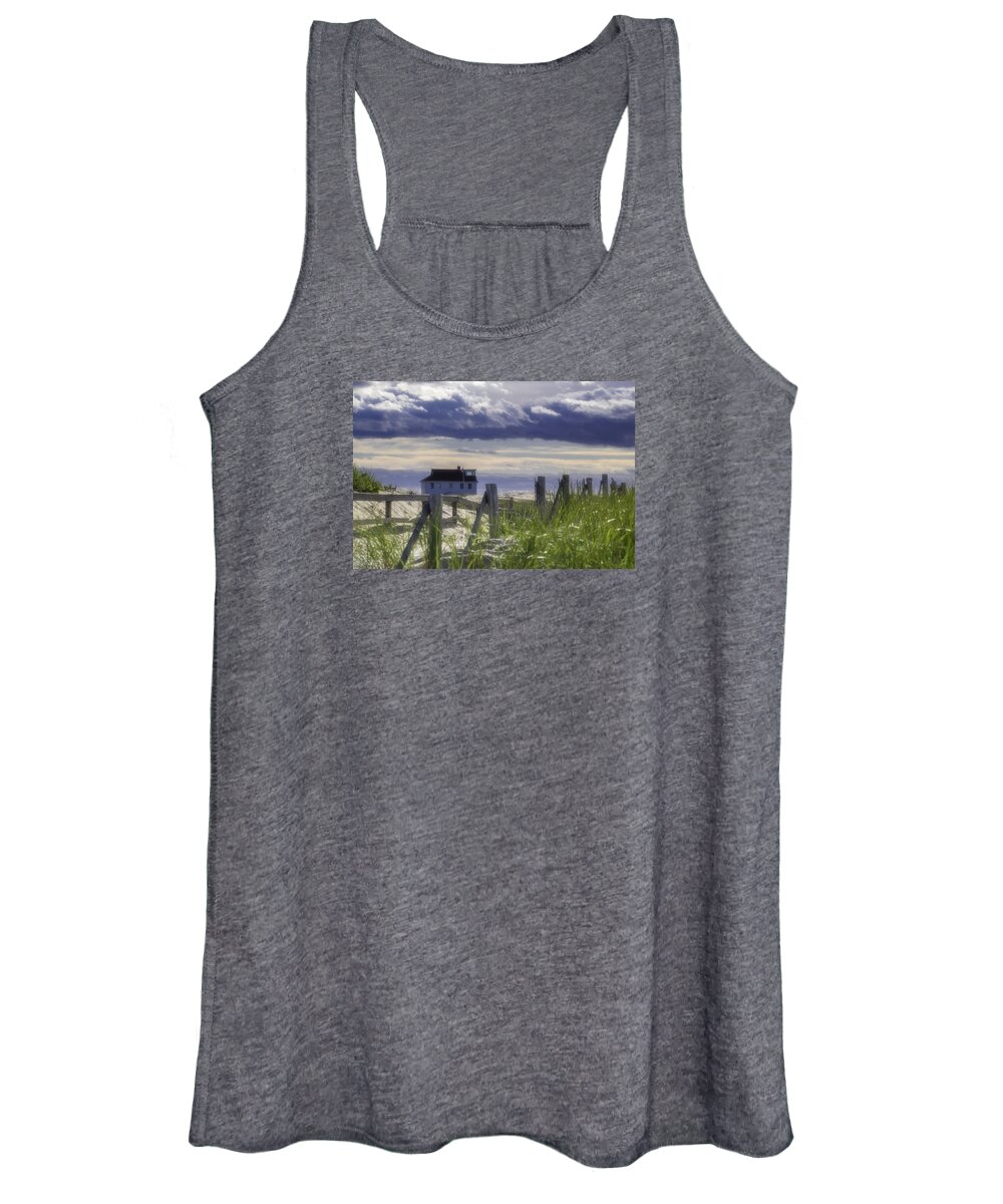 Landscape Women's Tank Top featuring the photograph Late Summer at Race Point Ranger Station by Kate Hannon