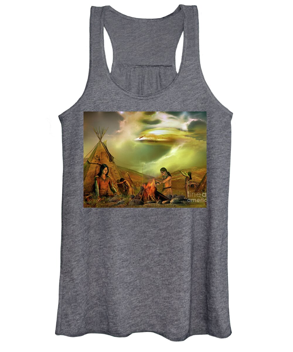 Myths And Legends Women's Tank Top featuring the digital art Legends Of The Sky People by Shadowlea Is