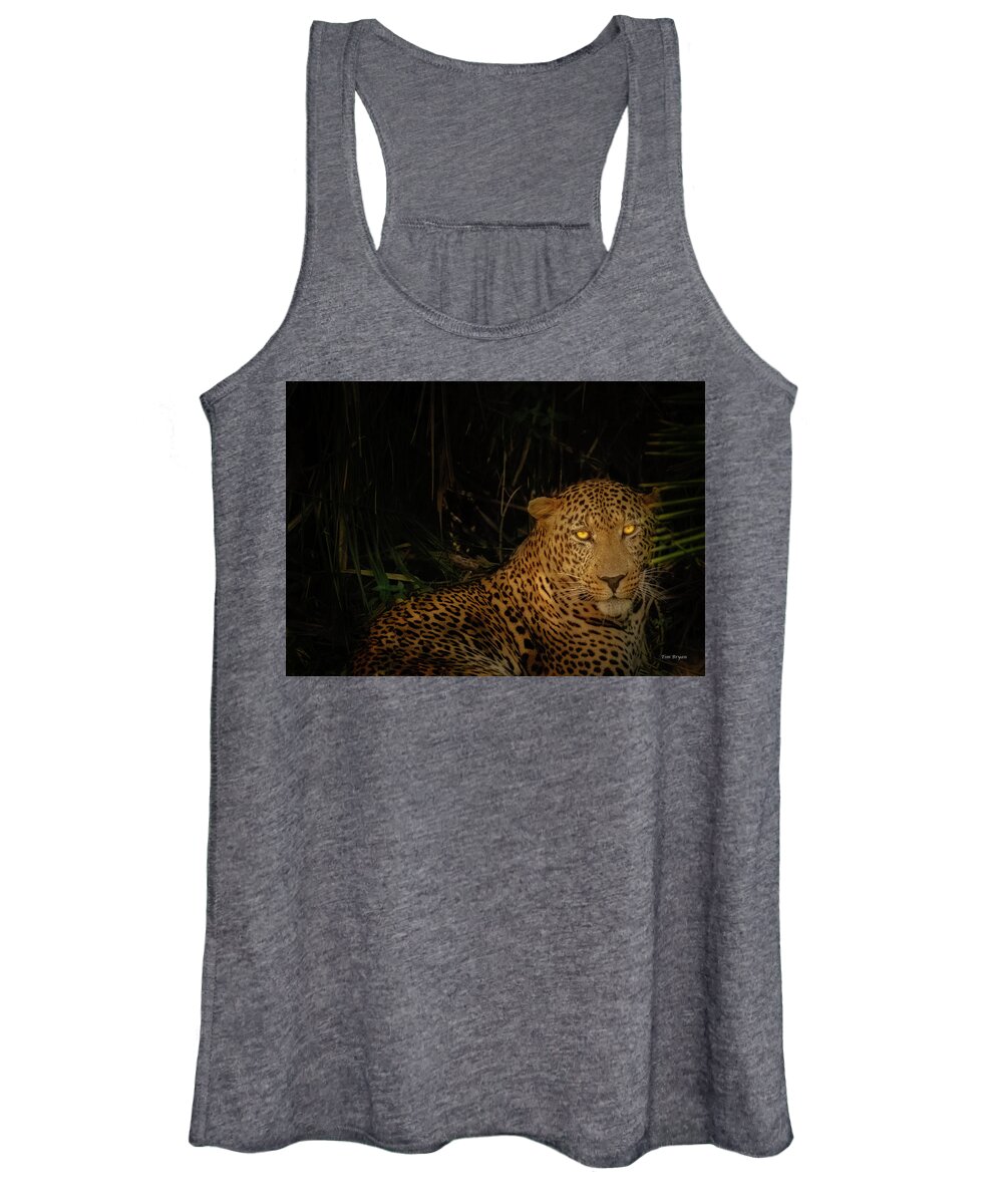 Africa Women's Tank Top featuring the photograph Leopard Hiding by Tim Bryan