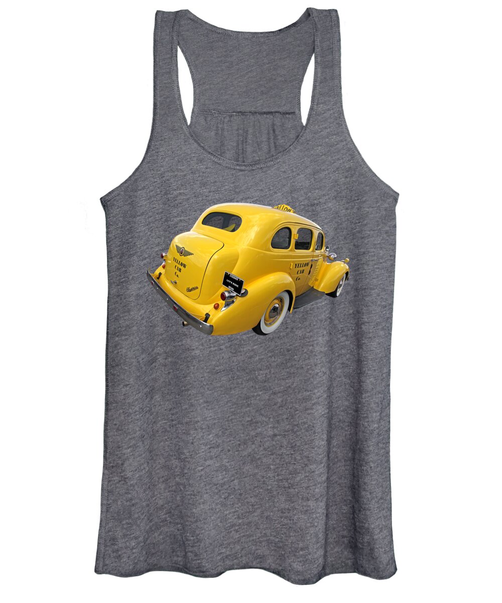Studebaker Women's Tank Top featuring the photograph Let's Ride - Studebaker Yellow Cab by Gill Billington