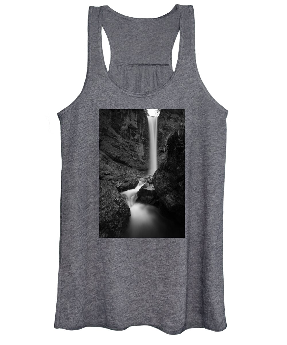 Leuenfall Women's Tank Top featuring the photograph Leuenfall in black and white by Andreas Levi
