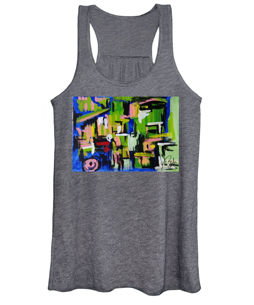 Rose Women's Tank Top featuring the painting Library I by Bachmors Artist