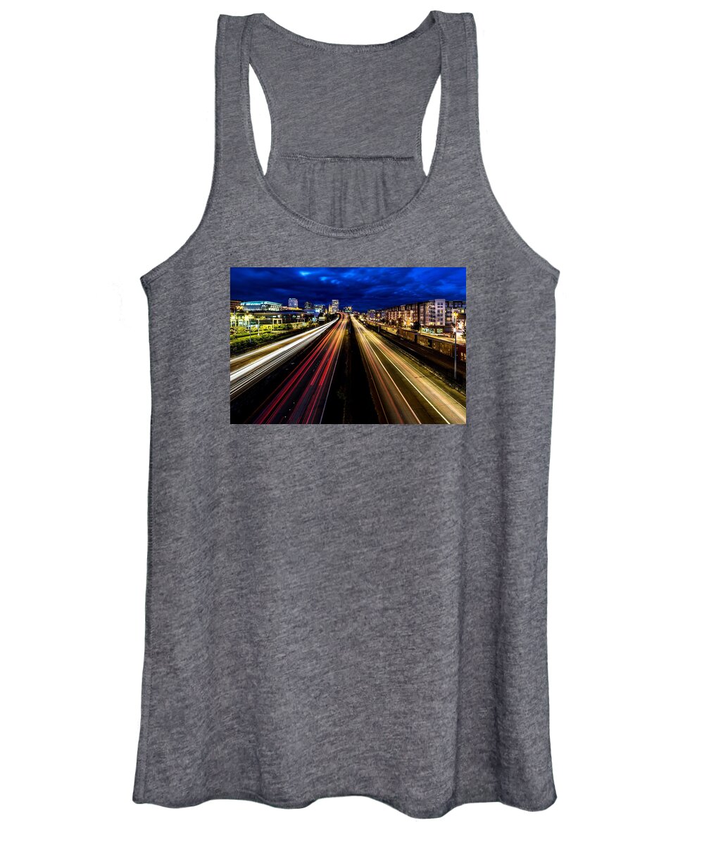 Slow Women's Tank Top featuring the photograph Light Streaks on 705 by Rob Green