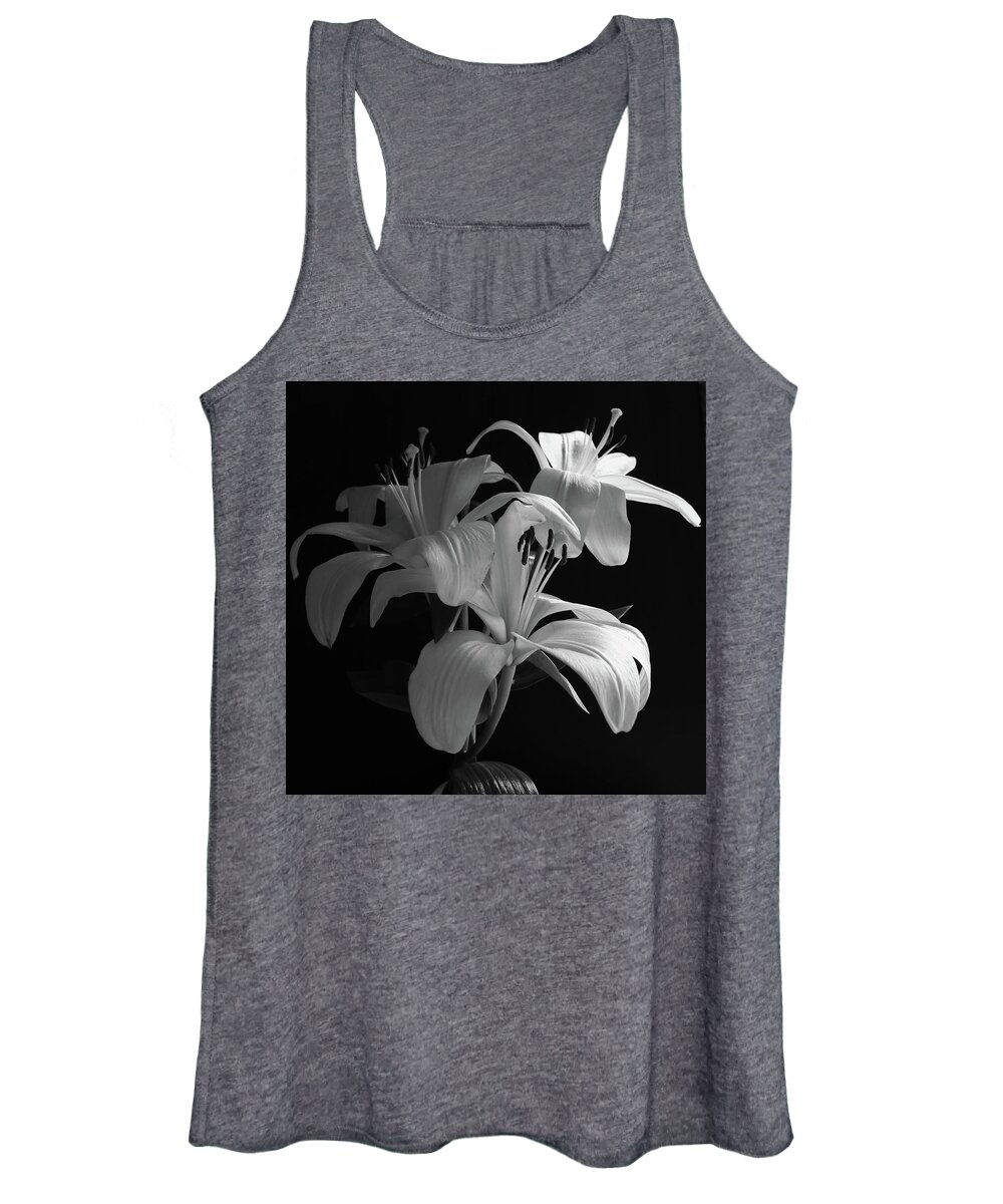 Lily Women's Tank Top featuring the photograph Lily Black and White by Jeff Townsend