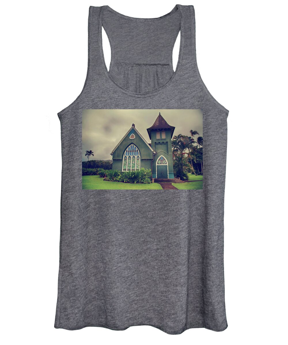Hanalei Women's Tank Top featuring the photograph Little Green Church by Laurie Search