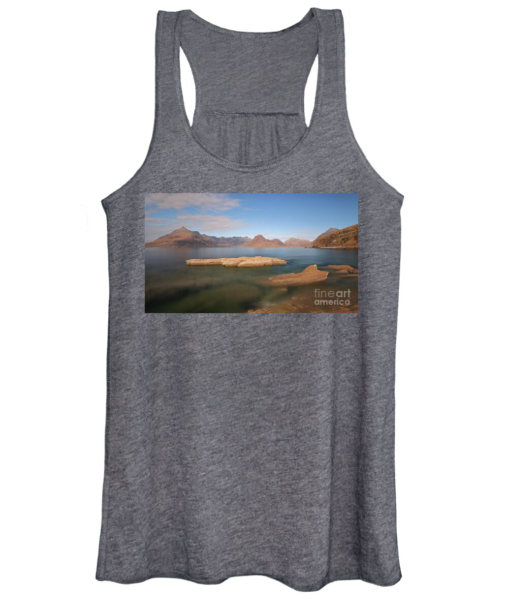 Elgol Women's Tank Top featuring the photograph Loch Scavaig and The Cuillins by Maria Gaellman