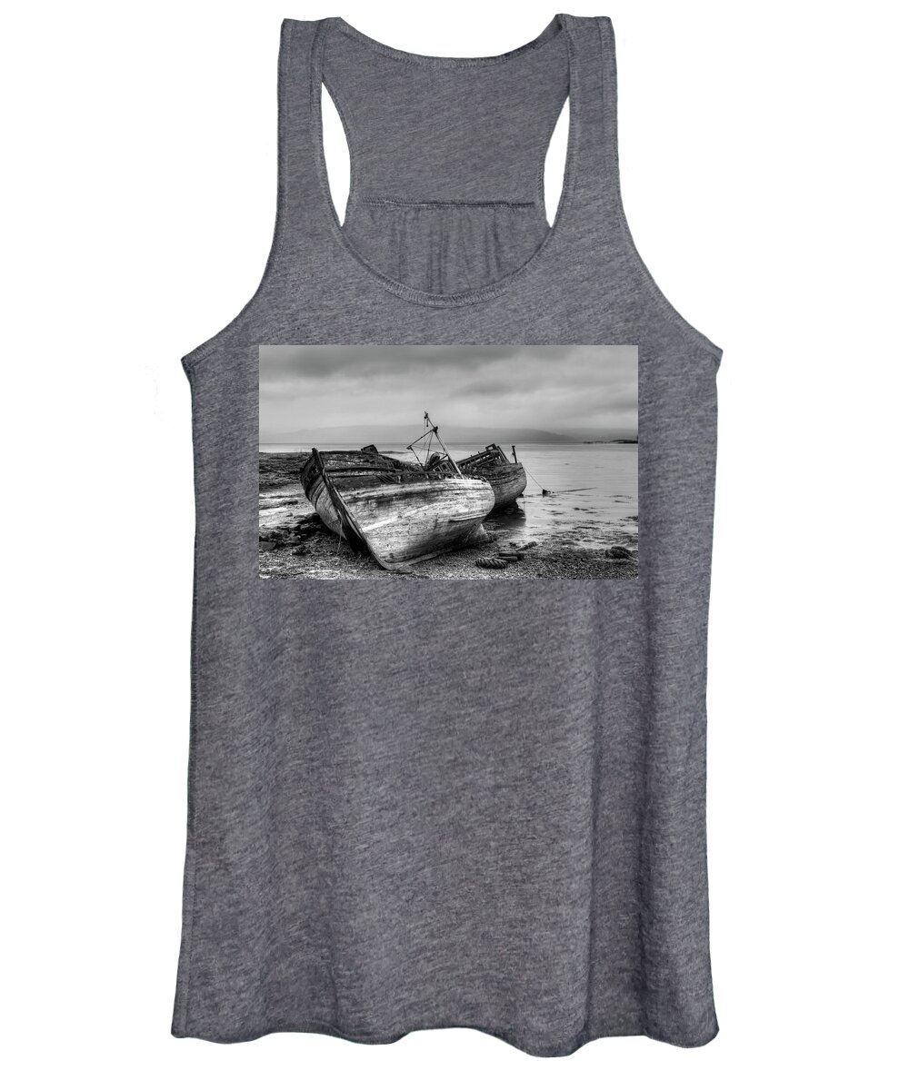 Isle Of Mull Women's Tank Top featuring the photograph Lonely fishing boats by Michalakis Ppalis