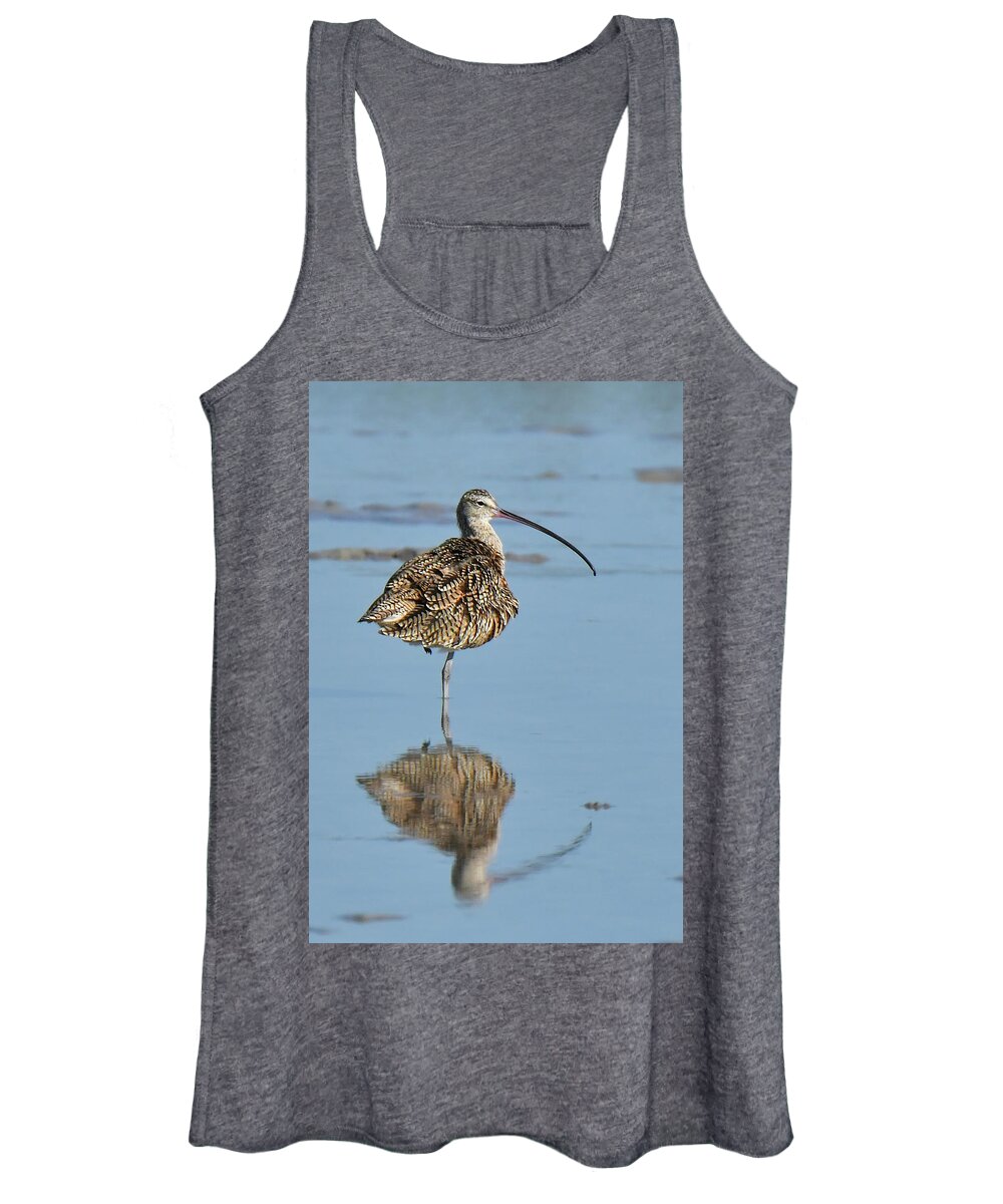 Birds Women's Tank Top featuring the photograph Long-billed Curlew by Alan Lenk