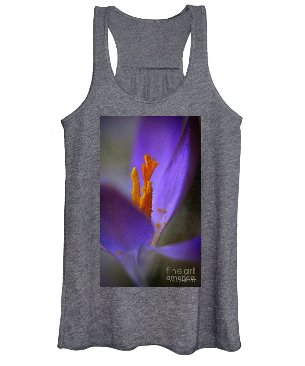 Crocus Women's Tank Top featuring the photograph Looking Up To Spring by Rene Crystal