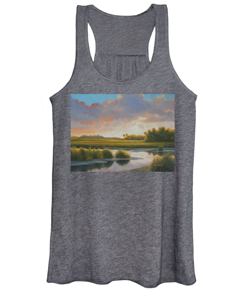 South Carolina Art Women's Tank Top featuring the painting Low Country Morning by Guy Crittenden