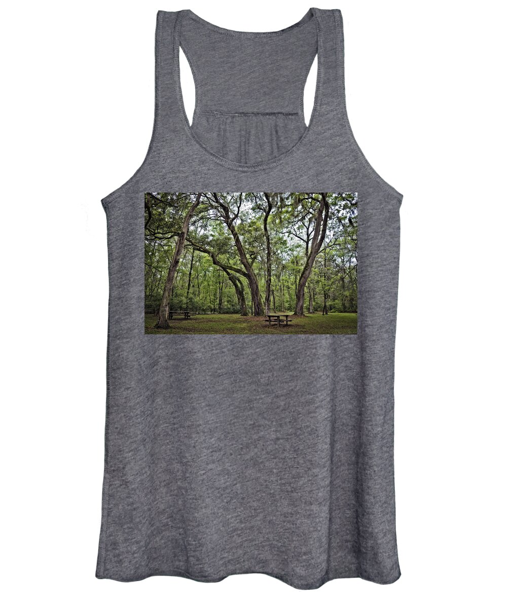 Oak Trees Women's Tank Top featuring the photograph Low Country Oaks by Diana Powell