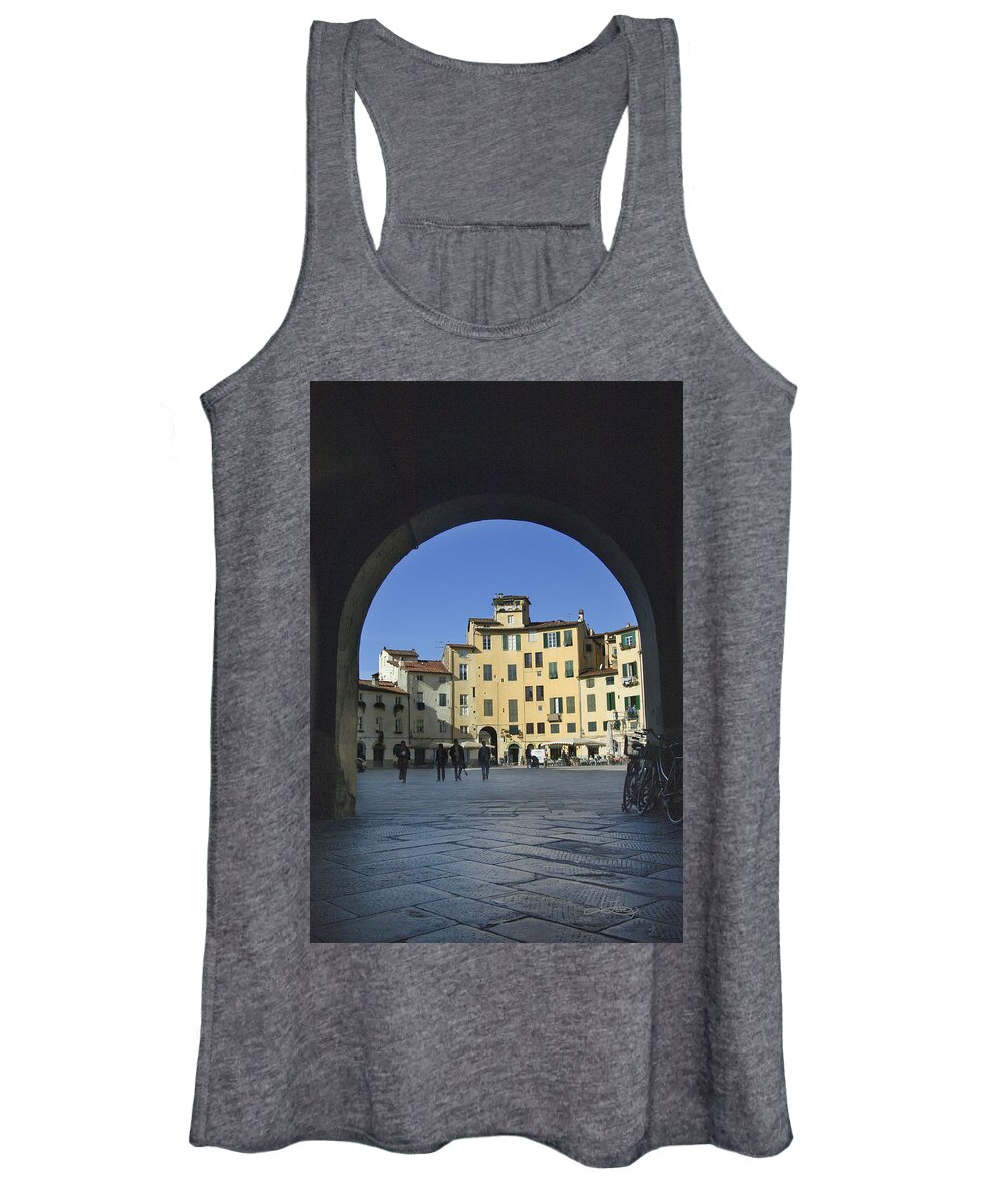 Italy Women's Tank Top featuring the photograph Lucca Piazza by Jill Love