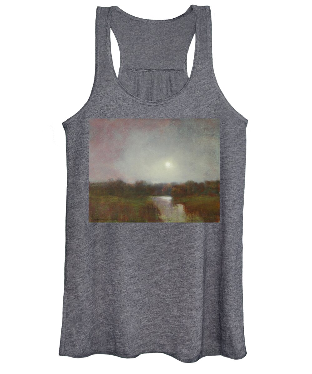 Moon Women's Tank Top featuring the painting Lunar 14 by David Ladmore