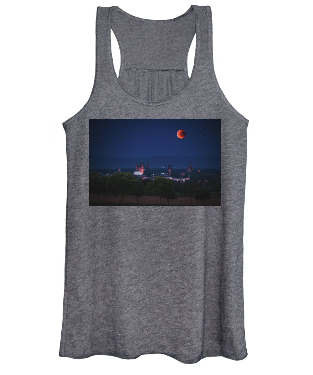 Worms Women's Tank Top featuring the photograph Lunar Eclipse, July 2018 by Marc Braner