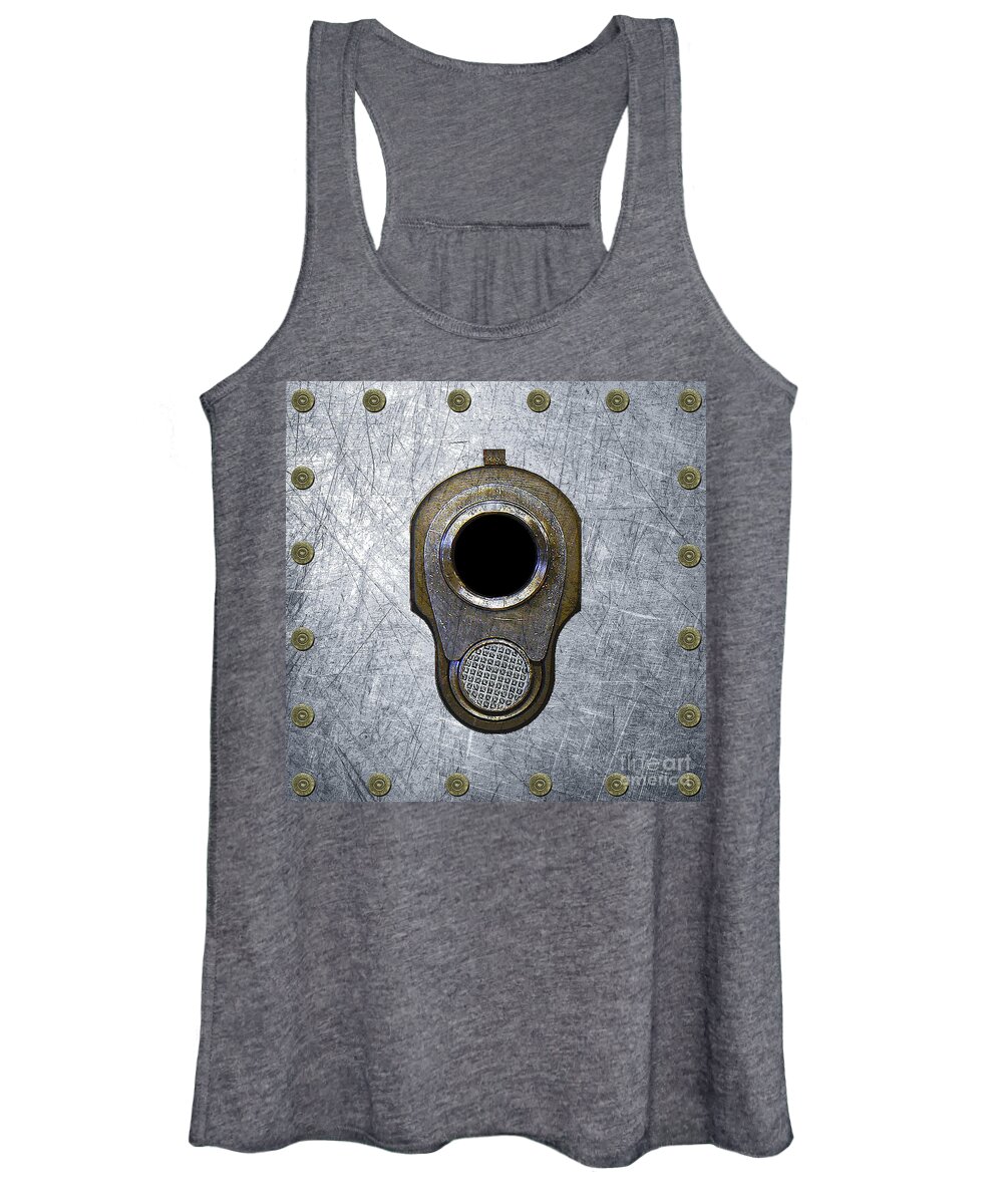 M1911 Women's Tank Top featuring the digital art M1911 45 Framed With 45 Case Heads by Mlc