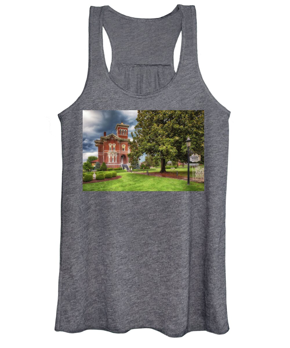 Magnolia Manor Women's Tank Top featuring the photograph Magnolia Manor by Susan Rissi Tregoning