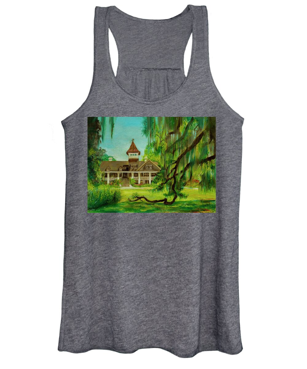 Spanish Moss Women's Tank Top featuring the painting Magnolia Plantation by Kathy Knopp