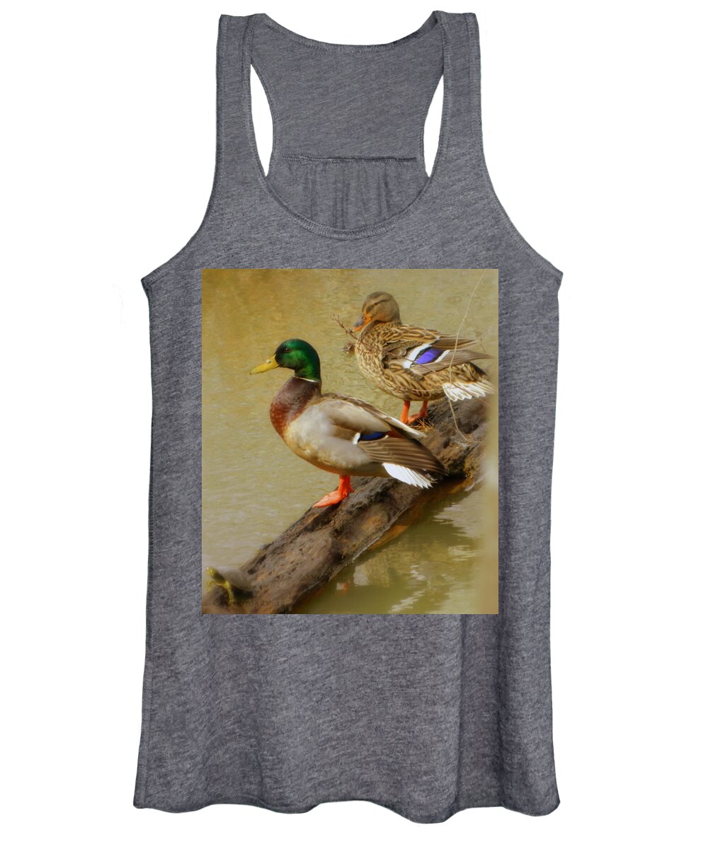 Wildlife Women's Tank Top featuring the photograph Mallard Couple by Kathy Barney