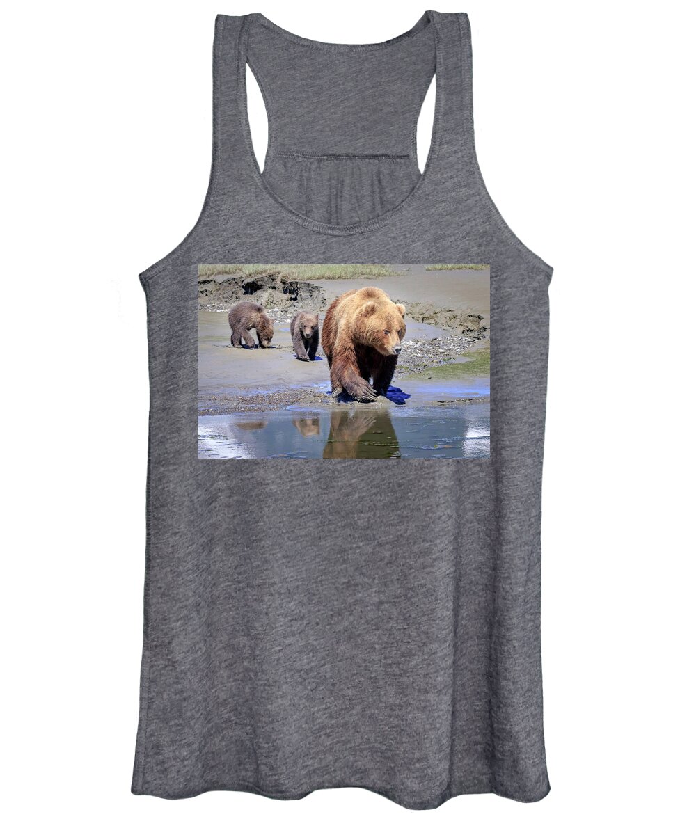 Bear Women's Tank Top featuring the photograph Mama Bear Leads the Way by Jack Bell