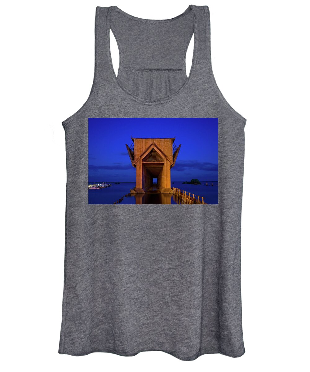 Dock Women's Tank Top featuring the photograph Marquette Ore Dock by Steve L'Italien