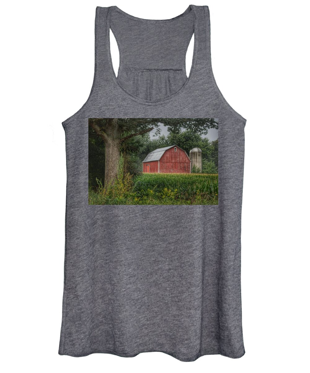 Barn Women's Tank Top featuring the photograph 0027 - Mayville's Lapeer Road Red by Sheryl L Sutter