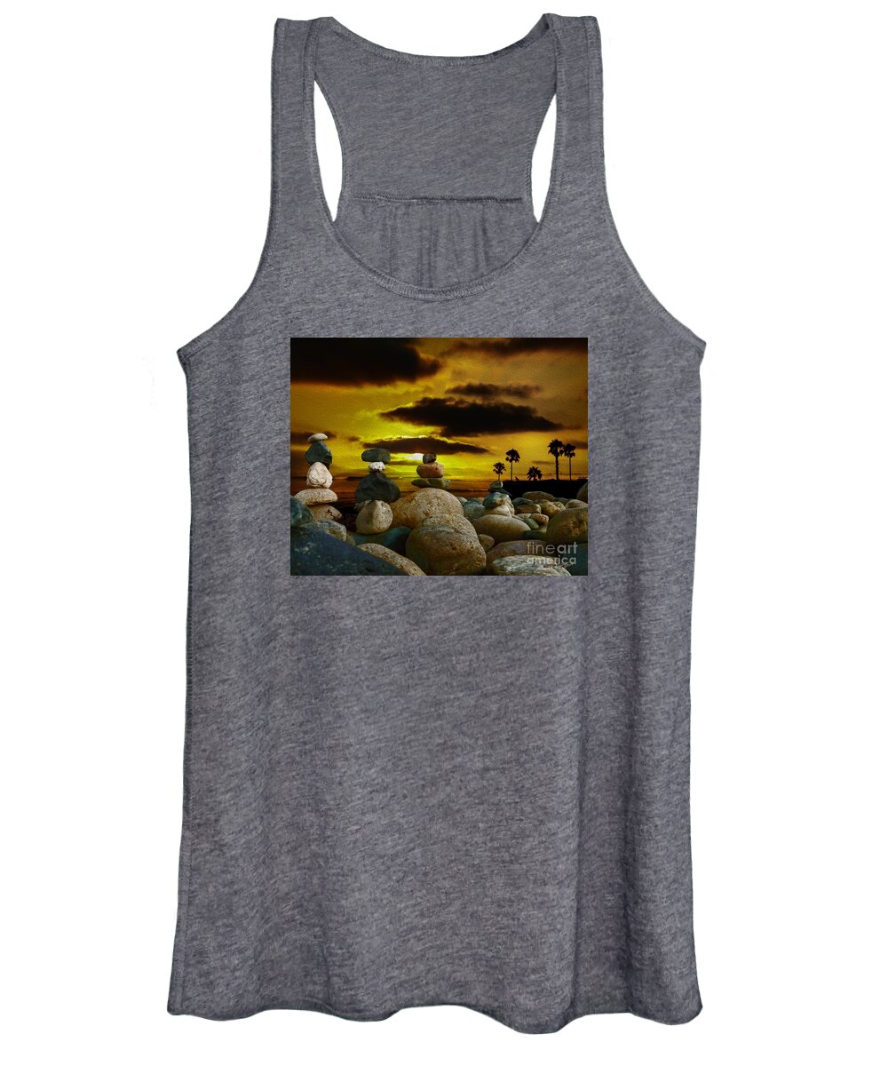 San Onofre Beach Women's Tank Top featuring the digital art Memories in the Twilight by Rhonda Strickland