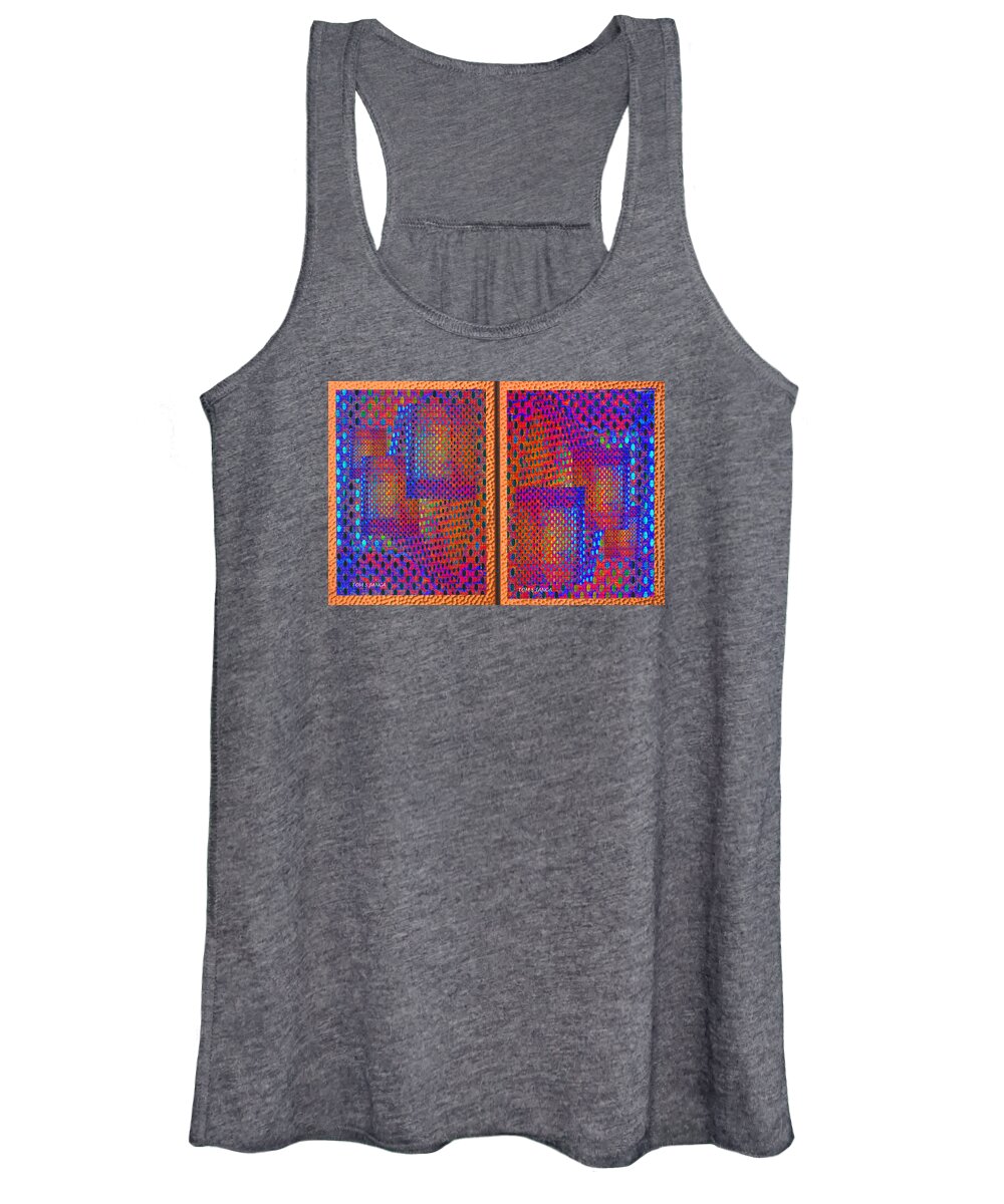 Copper Women's Tank Top featuring the photograph Copper Metal Panel Abstract by Tom Janca