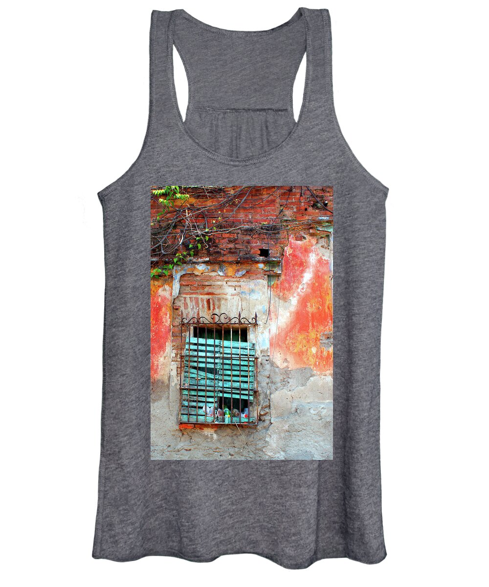 Panoramic Women's Tank Top featuring the photograph Mexican Window Shades by Tim Dussault