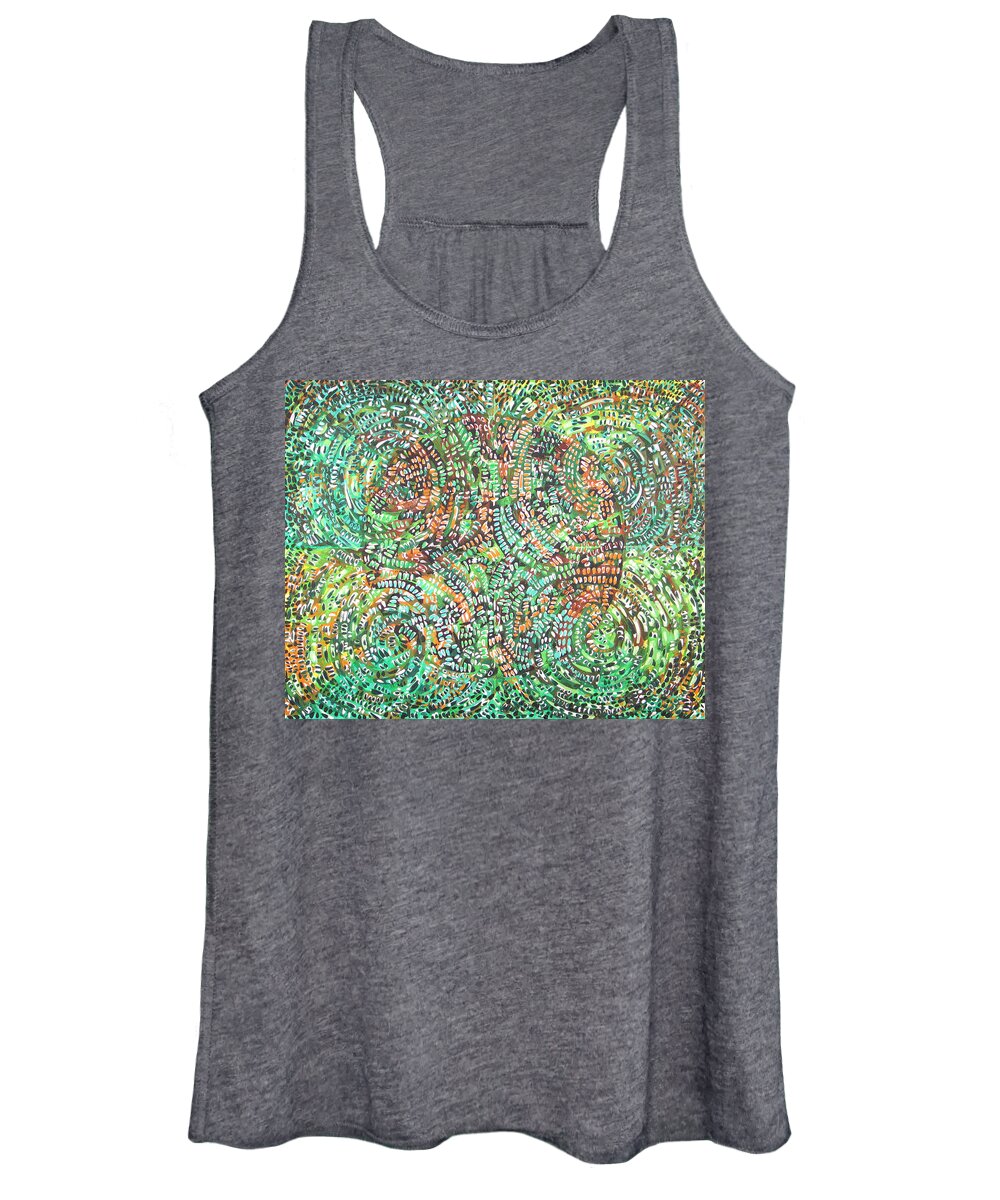 Non-objective Women's Tank Top featuring the painting Microcosm XI by Rollin Kocsis