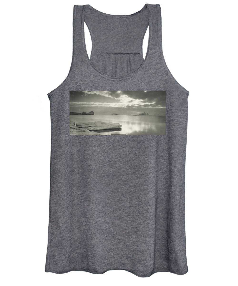 Ponting (herbert George) Midnight In The Antarctic Summer [1910] Women's Tank Top featuring the painting Midnight by Herbert George