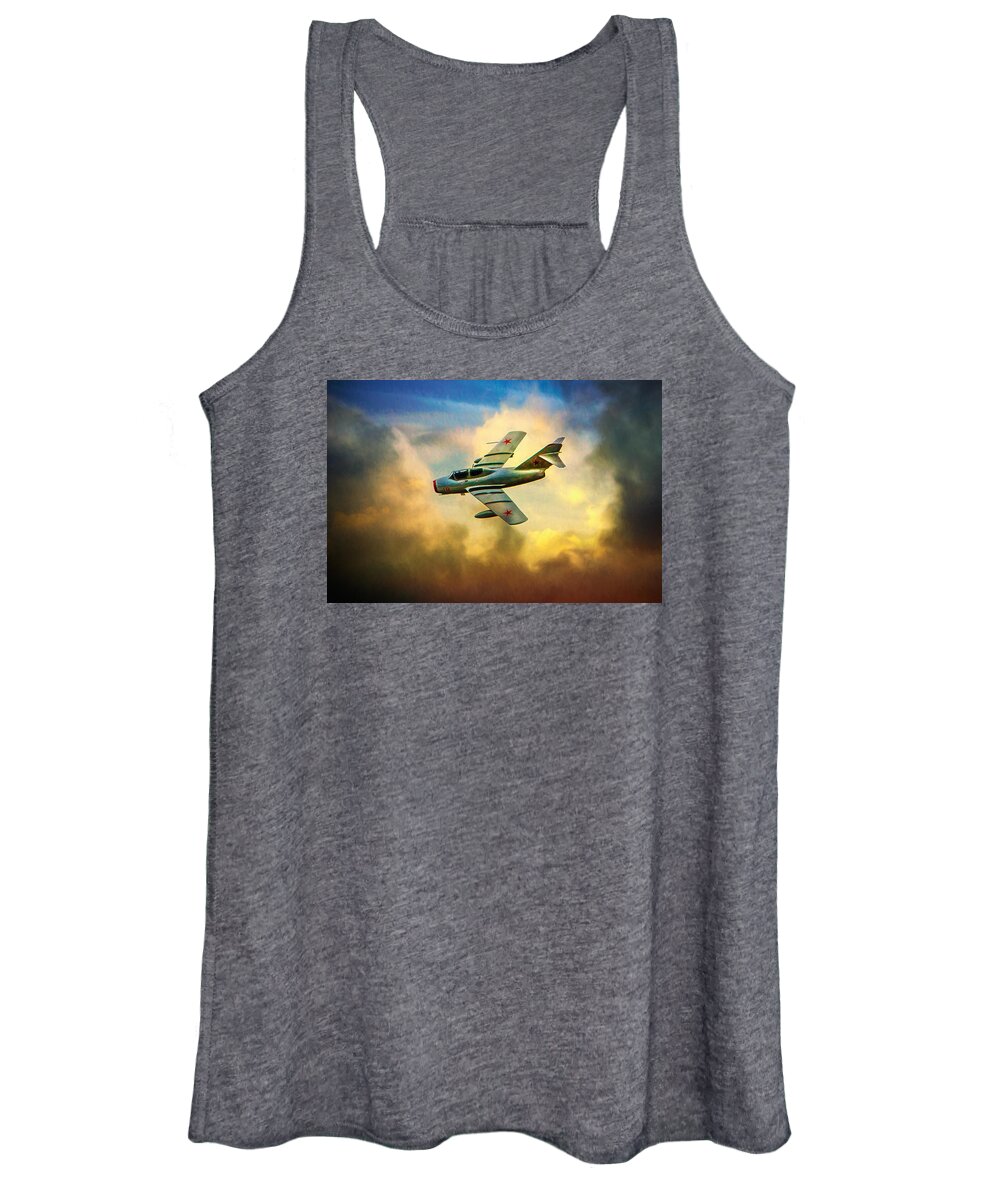 Vintage Women's Tank Top featuring the photograph Mikoyan-Gurevich MiG-15UTI by Chris Lord