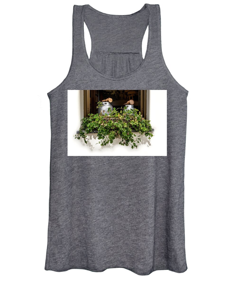 Milk Cans Women's Tank Top featuring the photograph Milk cans by Wolfgang Stocker