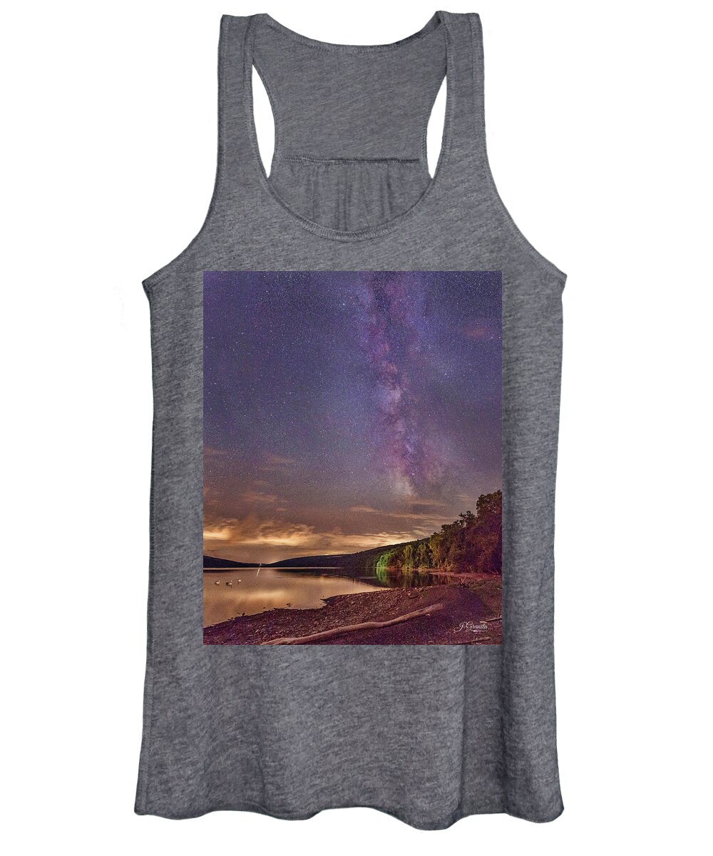 Milky Way Women's Tank Top featuring the photograph Milky Way at Hemlock Lake by Joe Granita