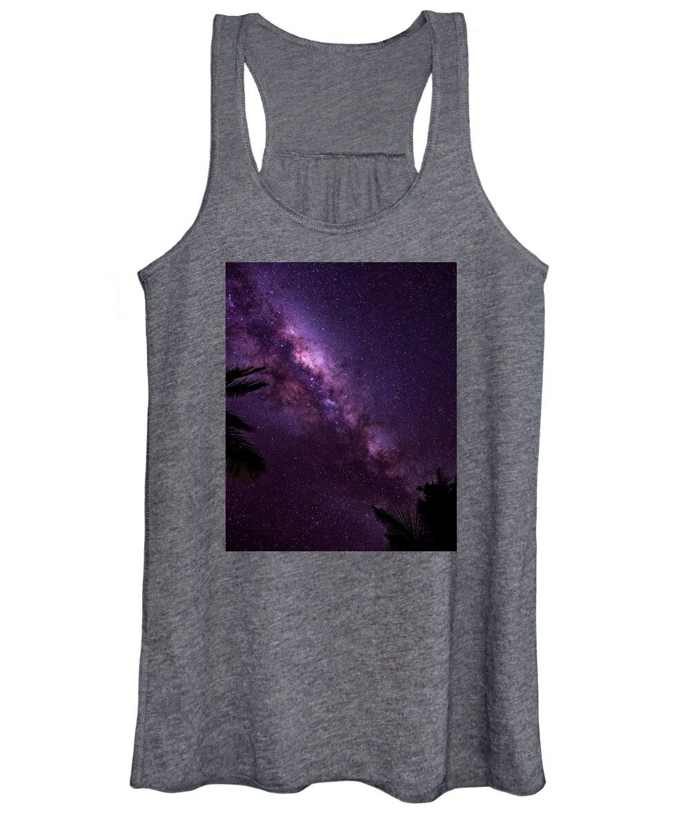 Astrophotography Women's Tank Top featuring the photograph Milky Way Over Mission Beach Vertical by Avian Resources