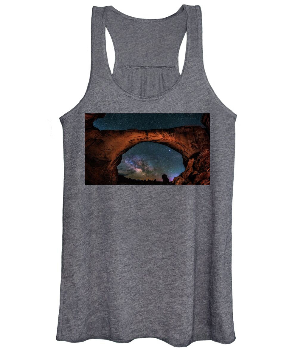 Milky Way Women's Tank Top featuring the photograph Milky Way Under the Arch by Michael Ash