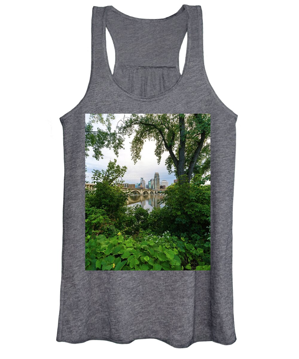 Minneapolis Women's Tank Top featuring the photograph Minneapolis Through the Trees by Mike Evangelist