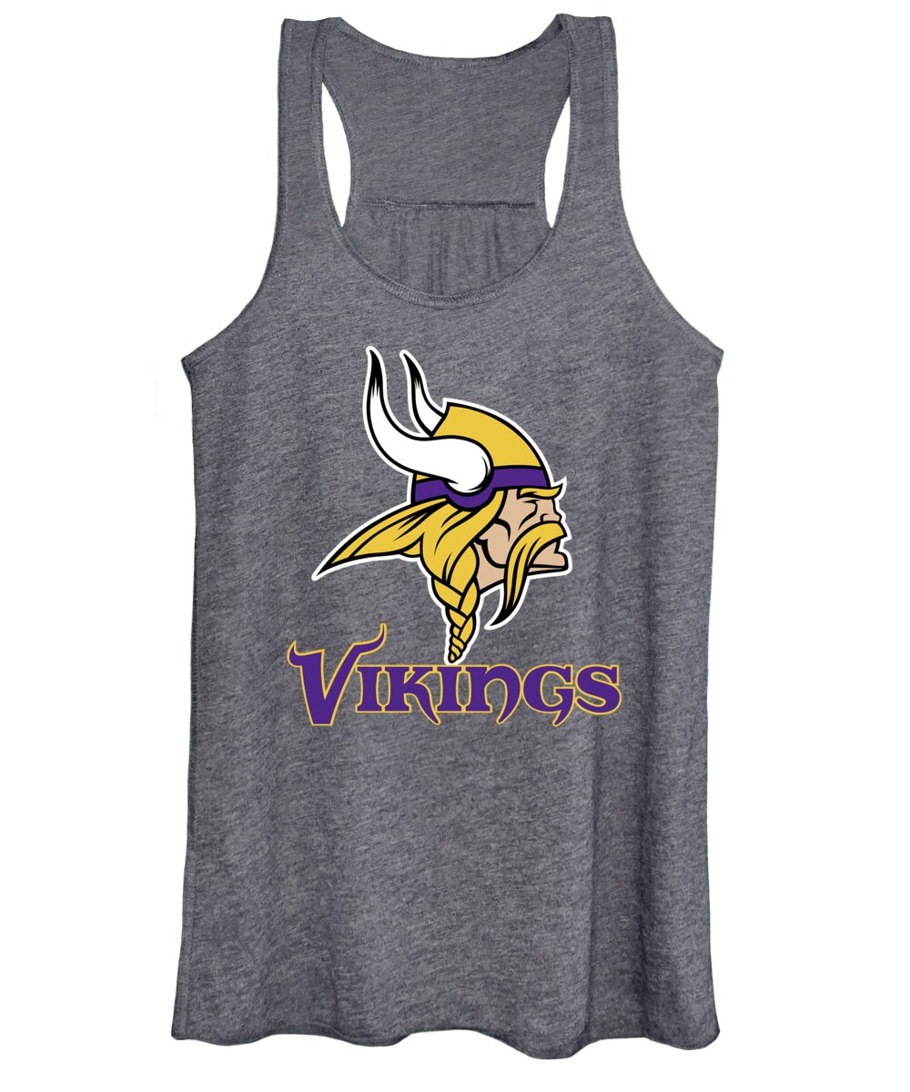 Minnesota Women's Tank Top featuring the mixed media Minnesota Vikings Translucent Steel by Movie Poster Prints