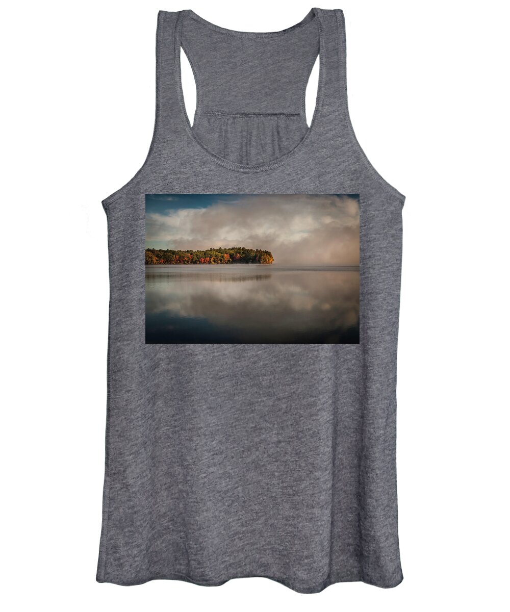 Fall Women's Tank Top featuring the photograph Misty Morning by Benjamin Dahl