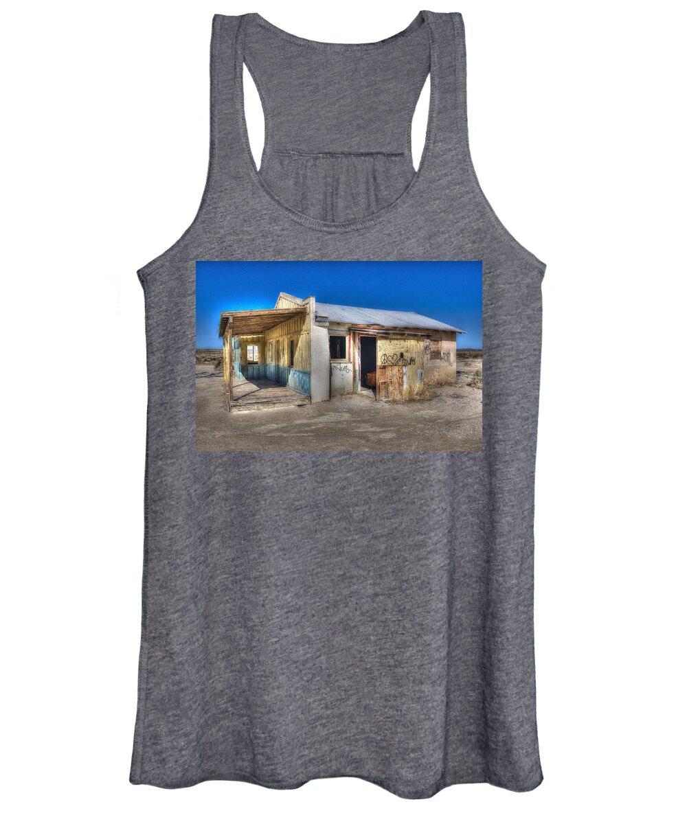 Mojave Women's Tank Top featuring the photograph Mojave Times by Richard J Cassato