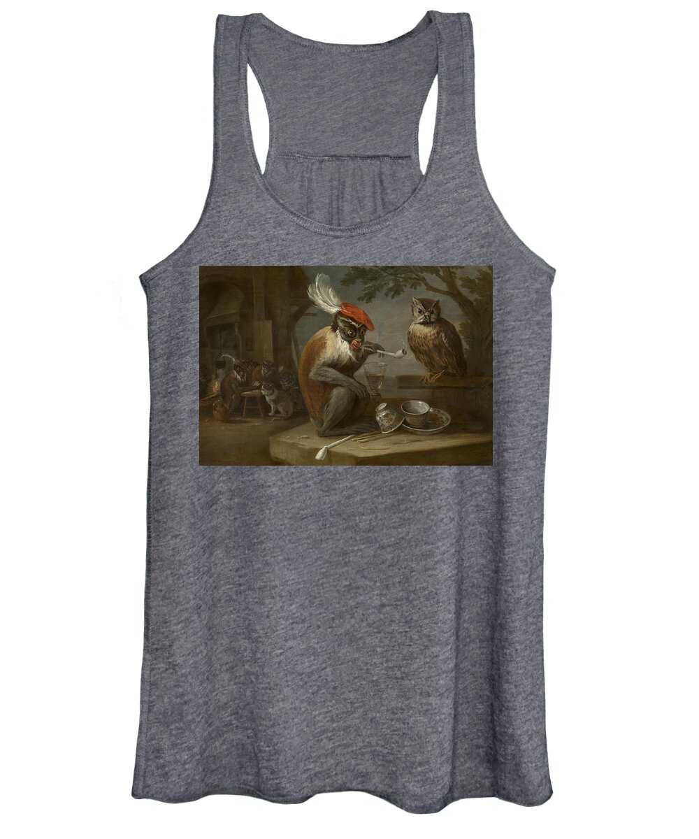 17th Century Art Women's Tank Top featuring the photograph Monkey Trick by David Teniers the Younger